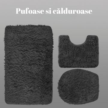 Set de 3 covorase pufoase pentru baie