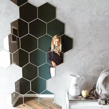 Set de 12 oglinzi hexagonale pentru decorarea casei