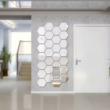 Set de 12 oglinzi hexagonale pentru decorarea casei